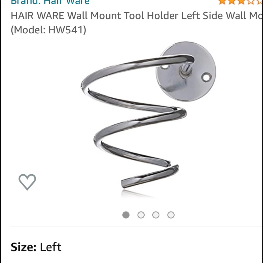 HAIR WARE Wall Mount Tool Holder Left Side